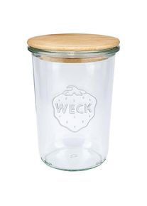 WECK-stortglas 850ml (3/4 liter) met hout deksel