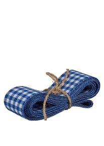 Stoffenband blauw/wit 25mm breed - 3m lang - voor het decoreren van glazen