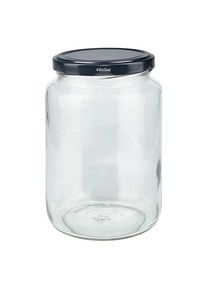 UNITWIST glazen potten 795ml ronderand glas met zwart Twist-Off deksel TO82