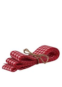 Stoffenband rood/wit 25mm breed - 3m lang - voor het decoreren van glazen