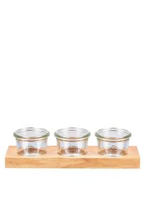 Bandeja de servir de madera maciza de aliso con 3 tarros para desmoldar Weck ...