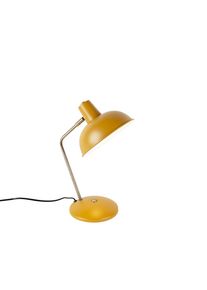 Qazqa Retro asztali lámpa sárga, bronz - Milou
