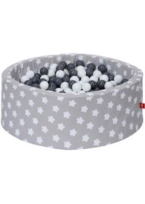 KNORRTOYS&reg; , B&auml;llebad &raquo;Soft, grey white stars&laquo;, mit 300 B&auml;llen grey/creme; Made in Europe , grau