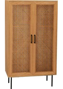 my home , Highboard »Ailis«, Türen mit Einsatz aus Rattangeflecht , beige