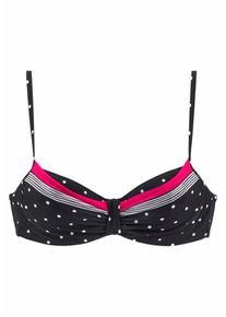 Lascana Dames Bikinitop 'Monroe' neonroze / zwart / wit 75