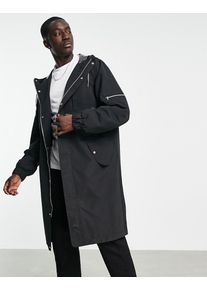 ASOS DESIGN longline parka coat in black