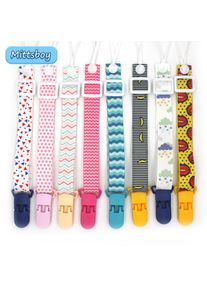 Fixed Button Baby Pacifier Clips Chains Ribbon Dummy Soother Holder Chains Anti-drop Buckle Strap for Pacifier Baby Feeding Gift