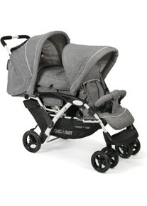 CHIC 4 BABY Chic4Baby , Geschwisterwagen »Duo, Melange grau«, mit feststellbaren Doppelschwenk-Vorderrädern; Kinderwagen , grau , Kinderwagen