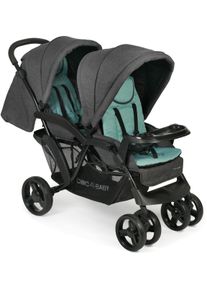CHIC 4 BABY Chic4Baby , Geschwisterwagen »Doppio, Melange mint«, mit feststellbaren Doppelschwenk-Vorderrädern; Kinderwagen , grau , Kinderwagen