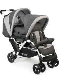 CHIC 4 BABY Chic4Baby , Geschwisterwagen »Duo, anthrazit«, mit feststellbaren Doppelschwenk-Vorderrädern; Kinderwagen , grau , Kinderwagen