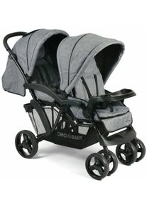 CHIC 4 BABY Chic4Baby , Geschwisterwagen »Doppio, jeans blue«, mit Regenschutz; Kinderwagen , grau , Kinderwagen