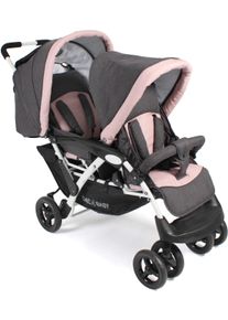 CHIC 4 BABY Chic4Baby , Geschwisterwagen »Duo, Melange Rosa«, 30 kg, Kinderwagen , grau , Kinderwagen
