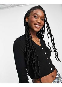 Urban Revivo ribbed cardigan in black