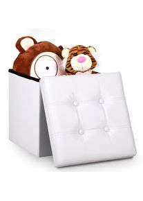 Casaria® Pouf contenitore bianco 38x38x38cm 40L