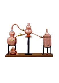 ich-zapfe Alambiek, Distilleerketel, Distillatie apparaat - Alembic Charentais Premium, met spiritusbrander en thermometer, 0,7L