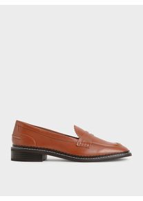 Scallop-Trim Penny Loafers