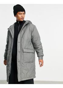 ASOS DESIGN onion quilted parka jacket in grey