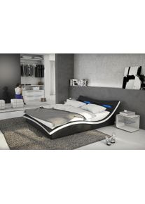 Salesfever Polsterbett, mit LED-Beleuchtung im Kopfteil, Design Bett in moderner Optik