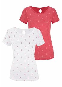 Beach Time T-shirt Femme rouge, blanc taille L