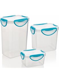 Genius Frischhaltedose »Clip Fresh«, (3 Tlg.) farblos, Größe B/H/L: 10,5 cm x 7,2 cm-12,6 cm-19,2 cm x 13,5 cm B/H/L: 10,5 cm x 7,2 cm-12,6 cm-19,2...