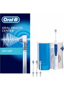 Oral-B Oral B , Munddusche »OxyJet«, 4 St. Aufsätze}, Mikro-Luftblasen-Technologie , blau , Lieferumfang: 1 OxyJet Reinigungssystem, 4 OxyJet Aufsteckdüsen