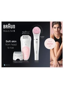 Braun , Epilierer &raquo;Silk-&eacute;pil Deluxe Beauty-Set 5-895&laquo;, 4 St. Aufs&auml;tze, Kabellose Wet&Dry Haarentfernung 6-in-1 Epilierer, Rasierer, Reinigung &...
