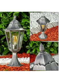 hofstein Lignac Sokkellamp Zwart, Zilver, 1-licht