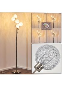 hofstein Lampadaire Bernado Nickel mat, 5 lumières