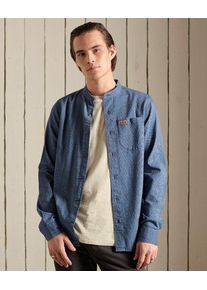 Superdry Indigoblaues Henley Workwear Hemd