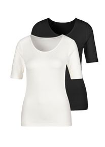 Lascana T-Shirt Damen schwarz / weiß Größe 4XL/5XL