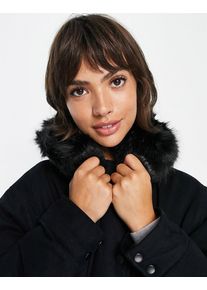 Whistles parka with fur trim in black