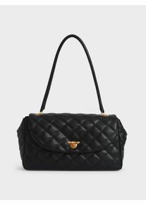 Chain Link Quilted Top Handle Bag