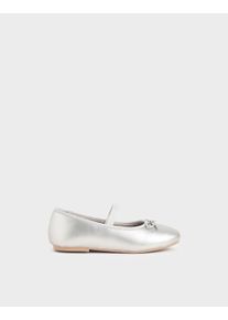 Girls' Metallic Bow Ballerina Flats