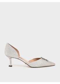 Wedding Collection: Glittered Gem-Embellished D'Orsay Pumps