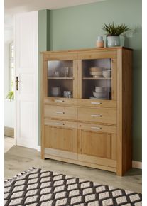 Home Affaire , Highboard »Sarthe«, aus Kiefer massiv, Breite 141 cm , beige