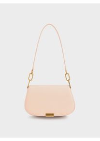 Linear Metallic Accent Small Shoulder Bag