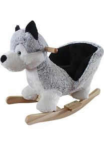 BABYGO , Schaukeltier &raquo;Rocker Husky&laquo;, mit Kufen und Griffen aus Birkenholz; Made in Europe , grau