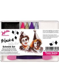 Clown-make-up-pakke Sort & hvid