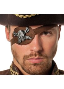 Cache-œil en cuir marron