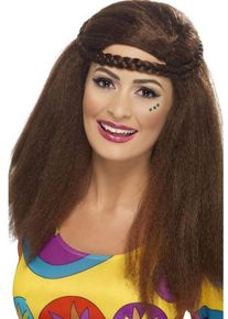 Smiffys Perruque fille hippie marron