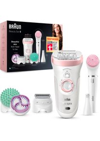 Braun , Epilierer &raquo;Silk-&eacute;pil Deluxe Beauty-Set 9-995 Deluxe&laquo;, 9-in-1 Kabellose Wet&Dry Haarentfernung f&uuml;r Gesicht und K&ouml;rper , rosa , Kabellose...