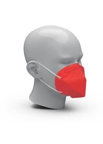 FFP2 NR Atemschutzmaske Colour rot, ohne Ventil, 5-lagig, Hochwertige Mundschutzmaske mit Made in Germany Qualität, 1 Packung = 10 Stück, Maske rot