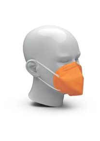 FFP2 NR Atemschutzmaske Colour orange, ohne Ventil, 5-lagig, Hochwertige Mundschutzmaske mit Made in Germany Qualität, 1 Packung = 10 Stück, Maske orange