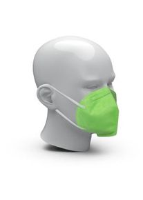 FFP2 NR Atemschutzmaske Colour hellgrün, ohne Ventil, 5-lagig, Hochwertige Mundschutzmaske mit Made in Germany Qualität, 1 Packung = 10 Stück, Maske hellgrün