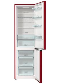 Gorenje , K&uuml;hl-/Gefrierkombination, NK89C0DR, 200 cm hoch, 60 cm breit , rot , Akustisches Warnsignal bei Temperaturerh&ouml;hung im K&uuml;hlteil