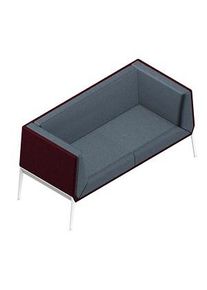 Quadrifoglio 2-Sitzer Sofa Accord grau, bordeaux weiß Stoff