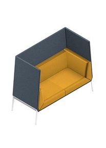 Quadrifoglio 2-Sitzer Besprechungsecke Accord gelb, grau weiß Stoff
