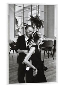 Poster with white frame "Girl and Vincent by Tas" artboxONE Framed Poster