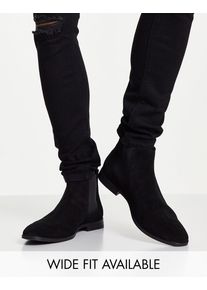 ASOS DESIGN chelsea boots in black suede with black sole