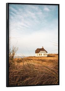 Poster with black frame "Country House at North Sea" artboxONE Framed Poster